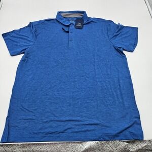GEORGE Royal Blue Heather Stretch Polo Shirt Men's Size L